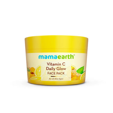 Mamaearth Vitamin C Daily Glow Face Pack with Vitamin C & Turmeric 200g | Natural, DIY-like Texture | Instantly Brightens Skin, Adds Glow | Clay Face Mask | Free From Harmful Chemicals | All Skin Type